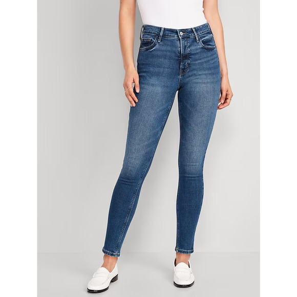 Old Navy Rockstar Super Skinny High Rise 27/7 Sculpt Jeans Sz 8 Petite Stretch - Picture 1 of 9